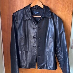 J.Crew Black 100% Leather Jacket - Women’s M